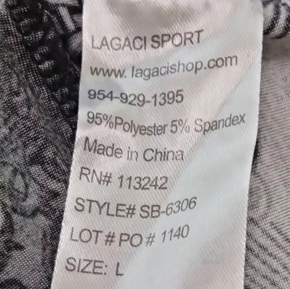 Women's Sundress Sz LG Black & Grey Geometric Pattern Boho Babydoll Dress Lagaci - Picture 8 of 10